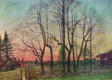Gehölz Werke - Anfang Frühjahr 1935 Konstantin Yuon Bäume Bäume Landschaft